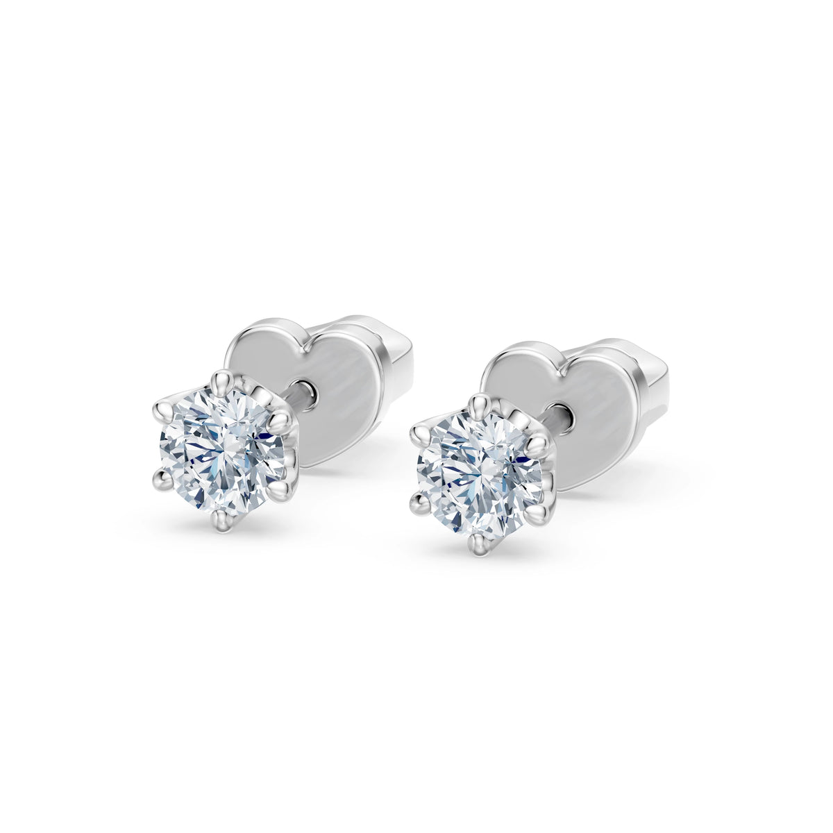 Cercei din Aur cu Diamante, Forma Rotund Briliant, 0,60 CT