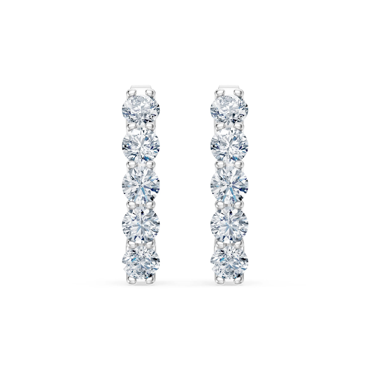 Cercei din Aur cu Diamante, Forma Rotund Briliant, 1,00 CT