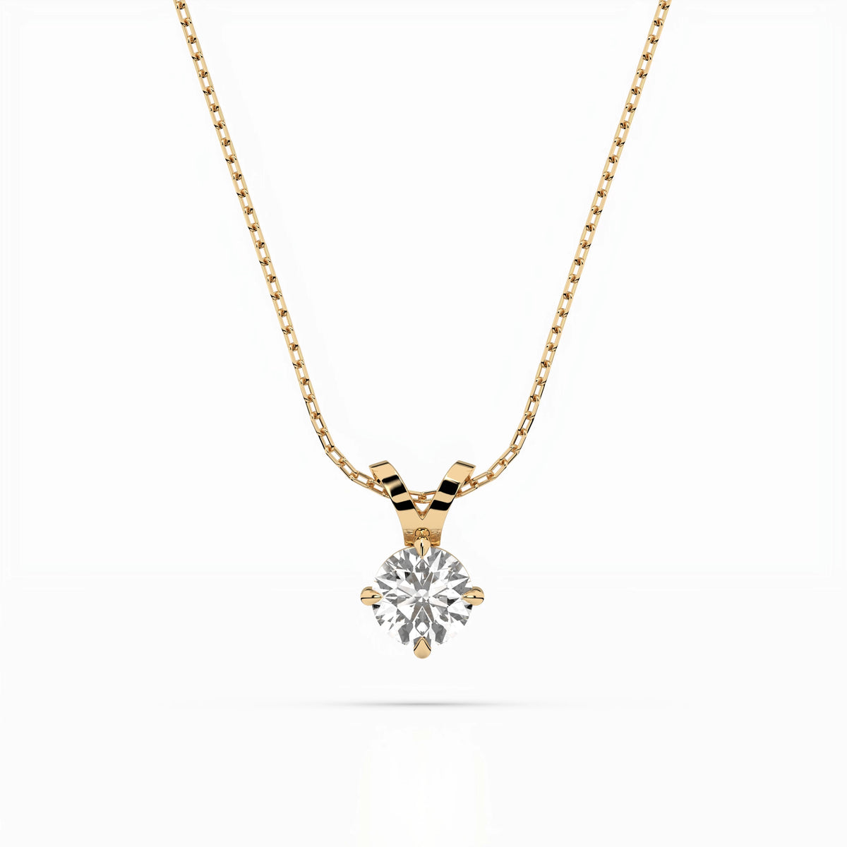 Colier din Aur cu Diamant, Forma Rotund Briliant, 0,50 CT