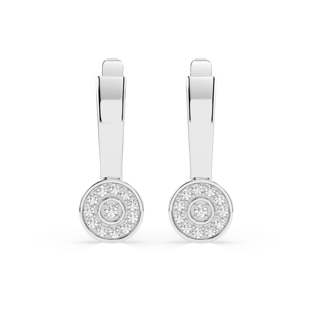 Cercei din Aur cu Diamante, Forma Rotund Briliant, 0,15 CT