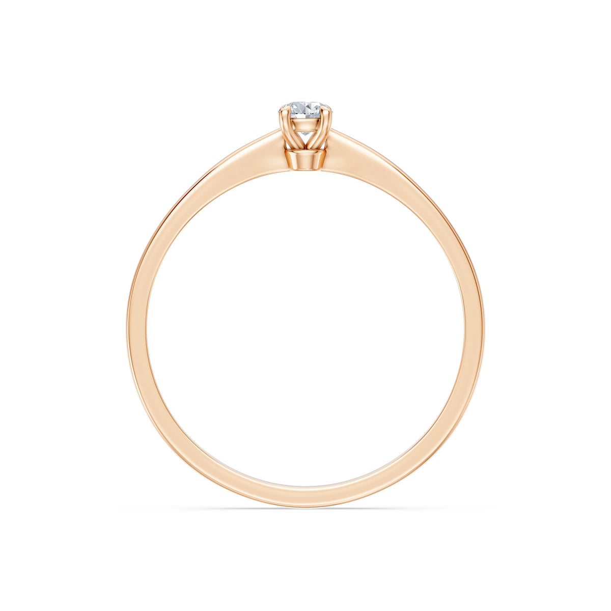Inel de Logodnă Solitaire din Aur, Diamant Rotund Briliant 0,10 CT