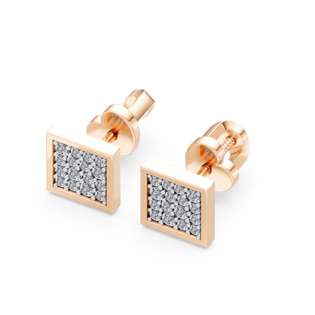 Cercei din Aur cu Diamante, Forma Rotund Briliant, 0,26 CT