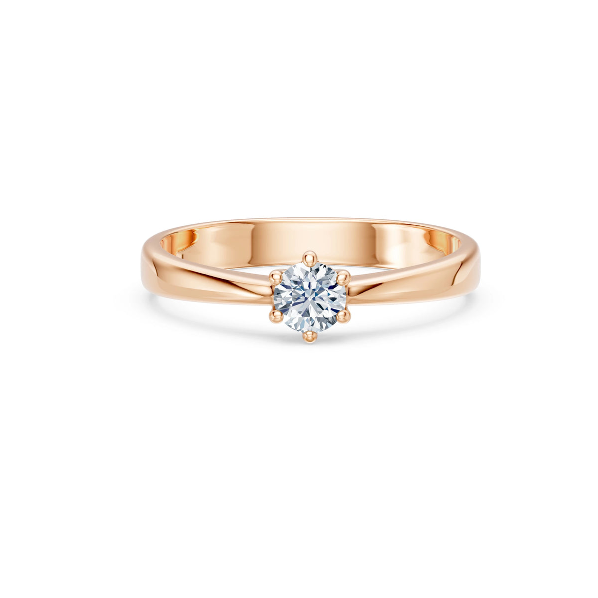 Inel de Logodnă Solitaire din Aur, Diamant Rotund Briliant 0,30 CT