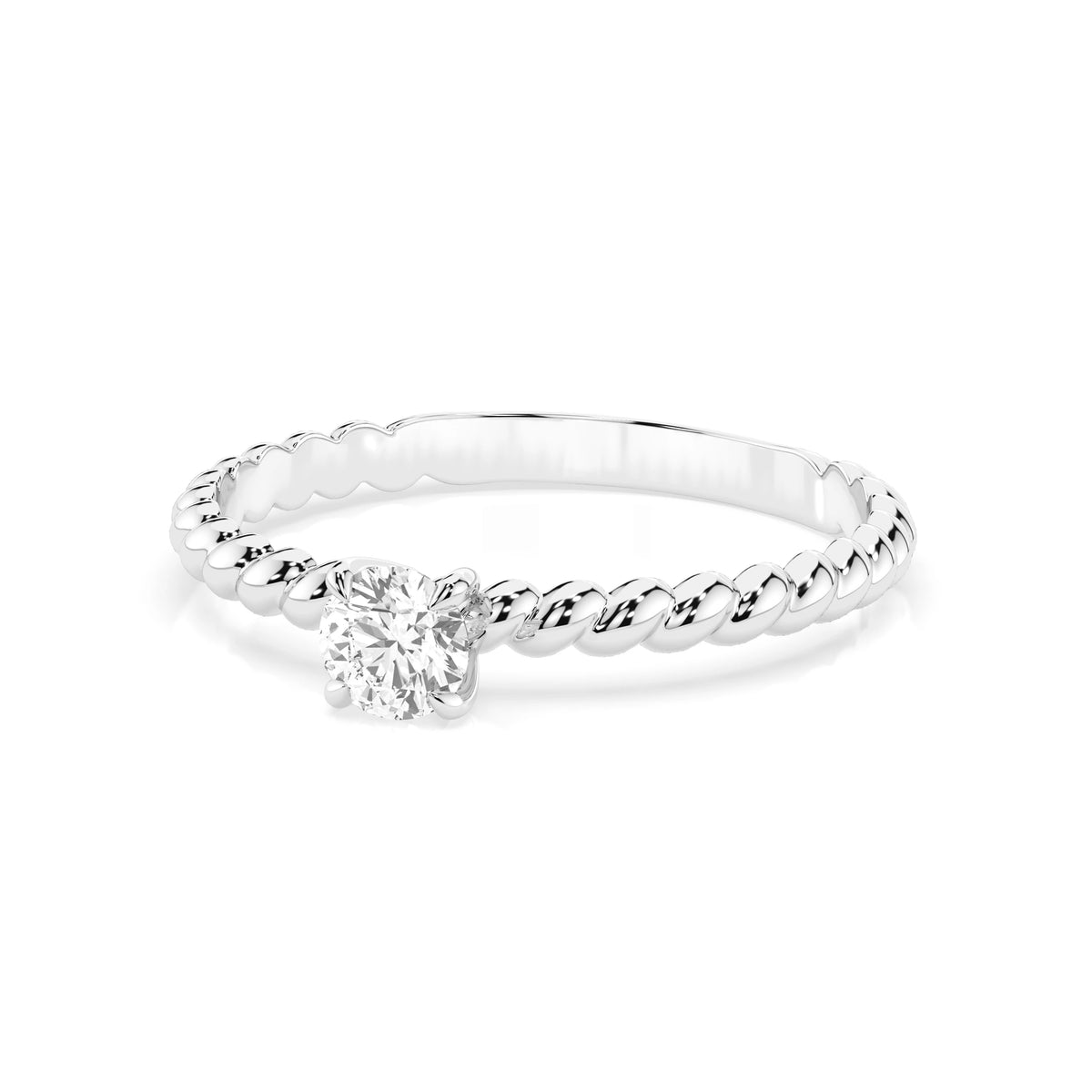 Inel de Logodnă Solitaire din Aur, Diamant Rotund Briliant 0,30 CT