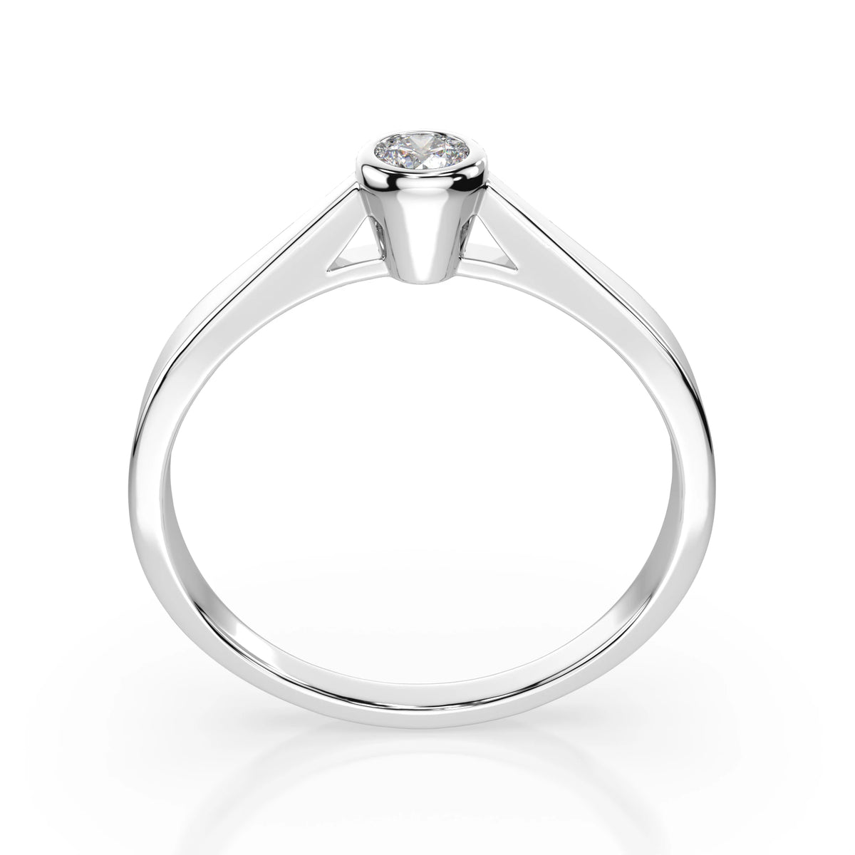 Inel de Logodnă Solitaire din Aur, Diamant Rotund Briliant 0,05 CT