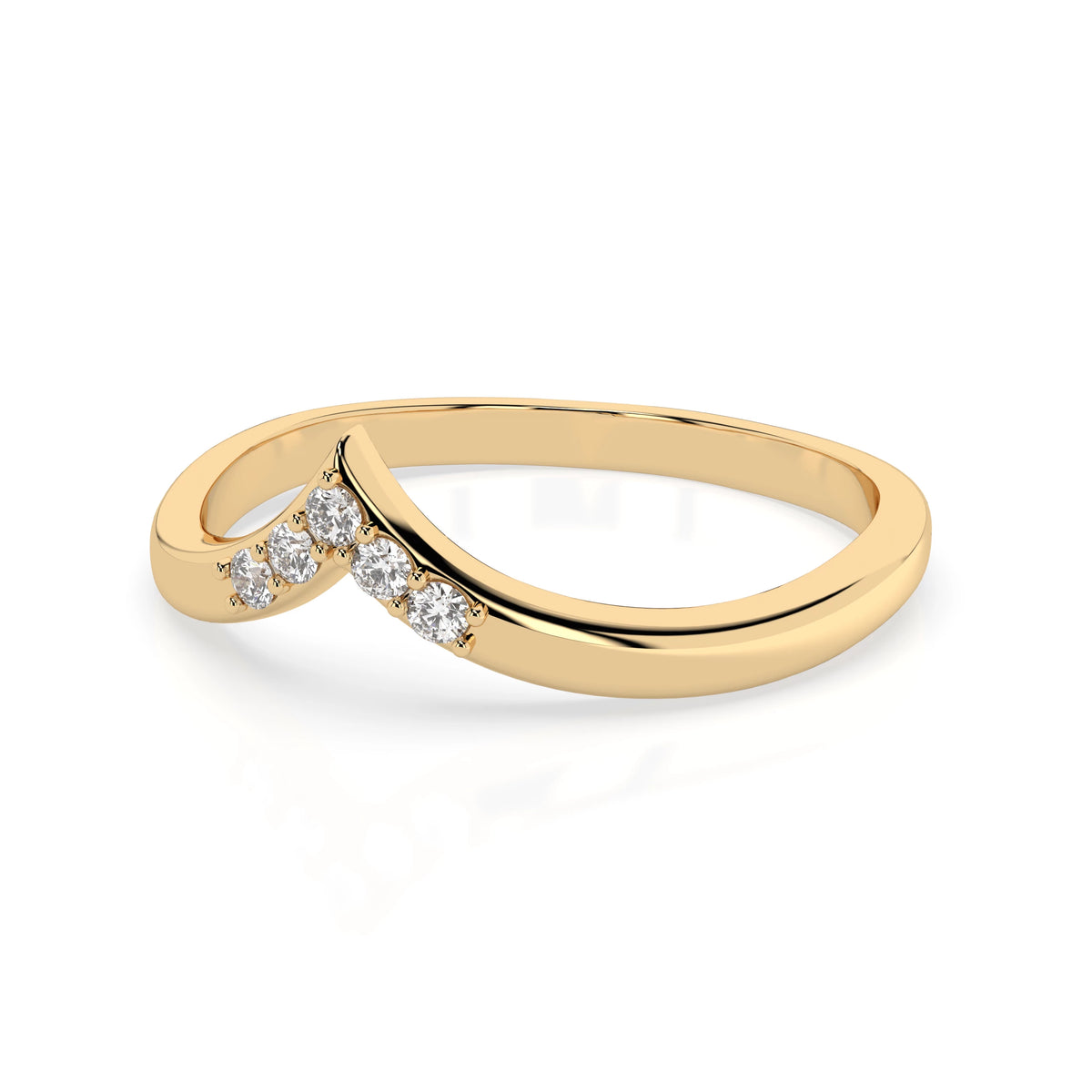 Inel din Aur cu Diamante, Forma Rotund Briliant, 0,05 CT