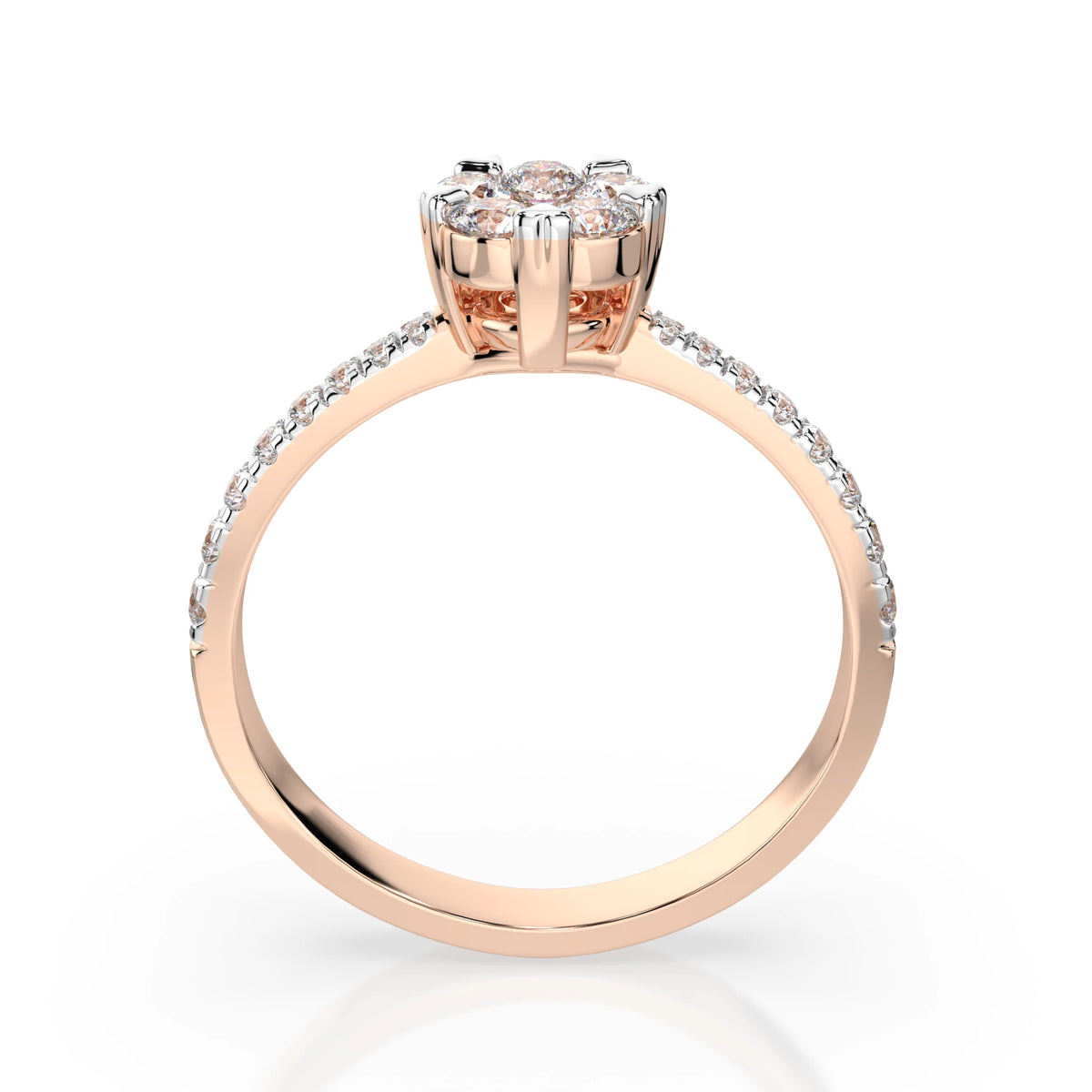 Inel din Aur cu Diamante, Forma Rotund Briliant, 0,58 CT