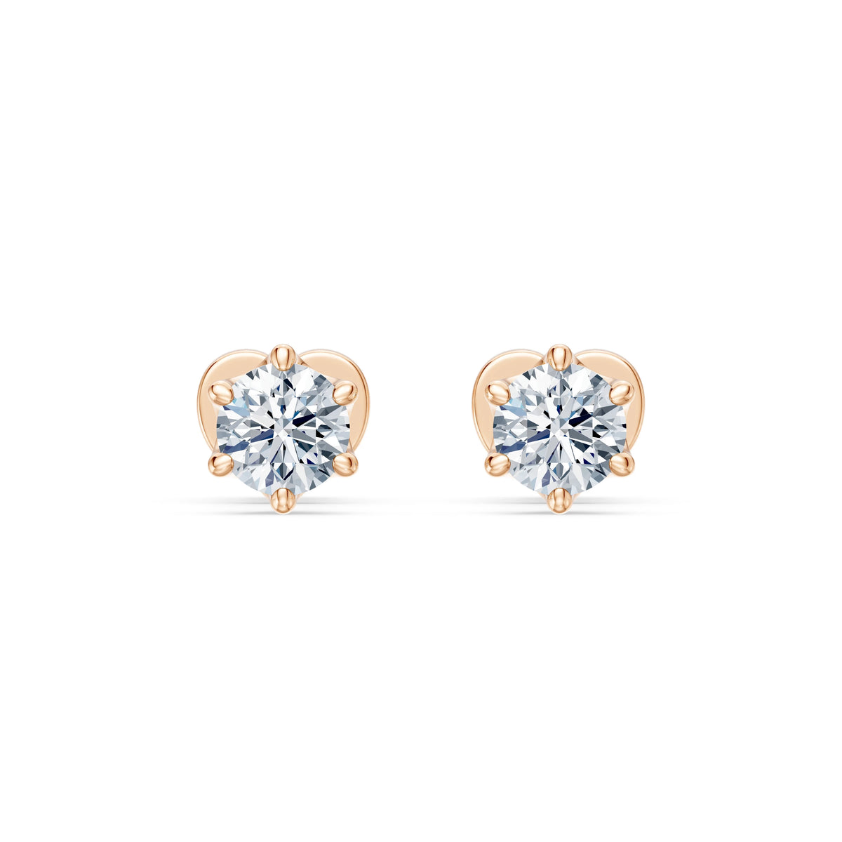 Cercei din Aur cu Diamante, Forma Rotund Briliant, 0,60 CT