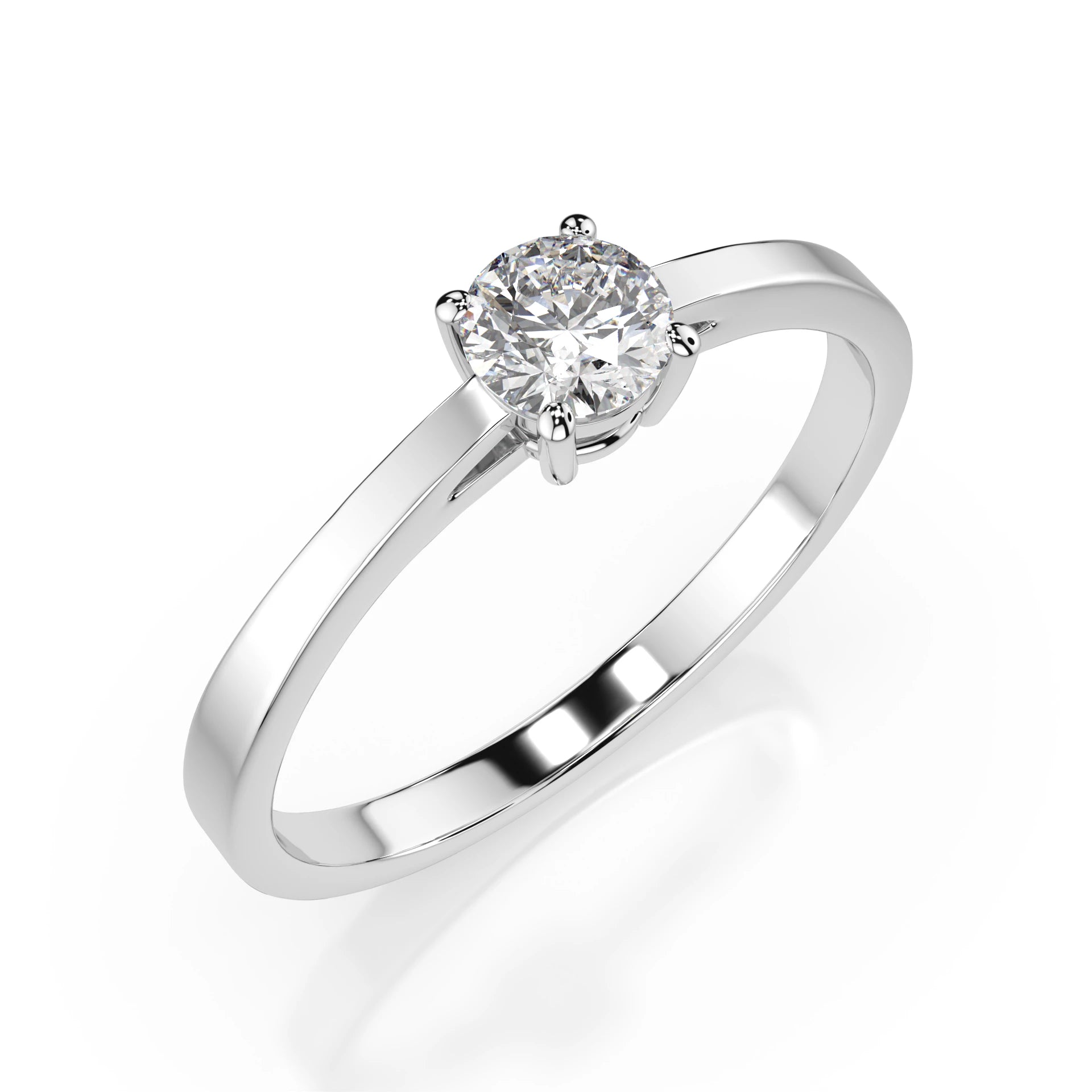 Inel de Logodnă Solitaire din Aur, Diamant Rotund Briliant 0.30 CT