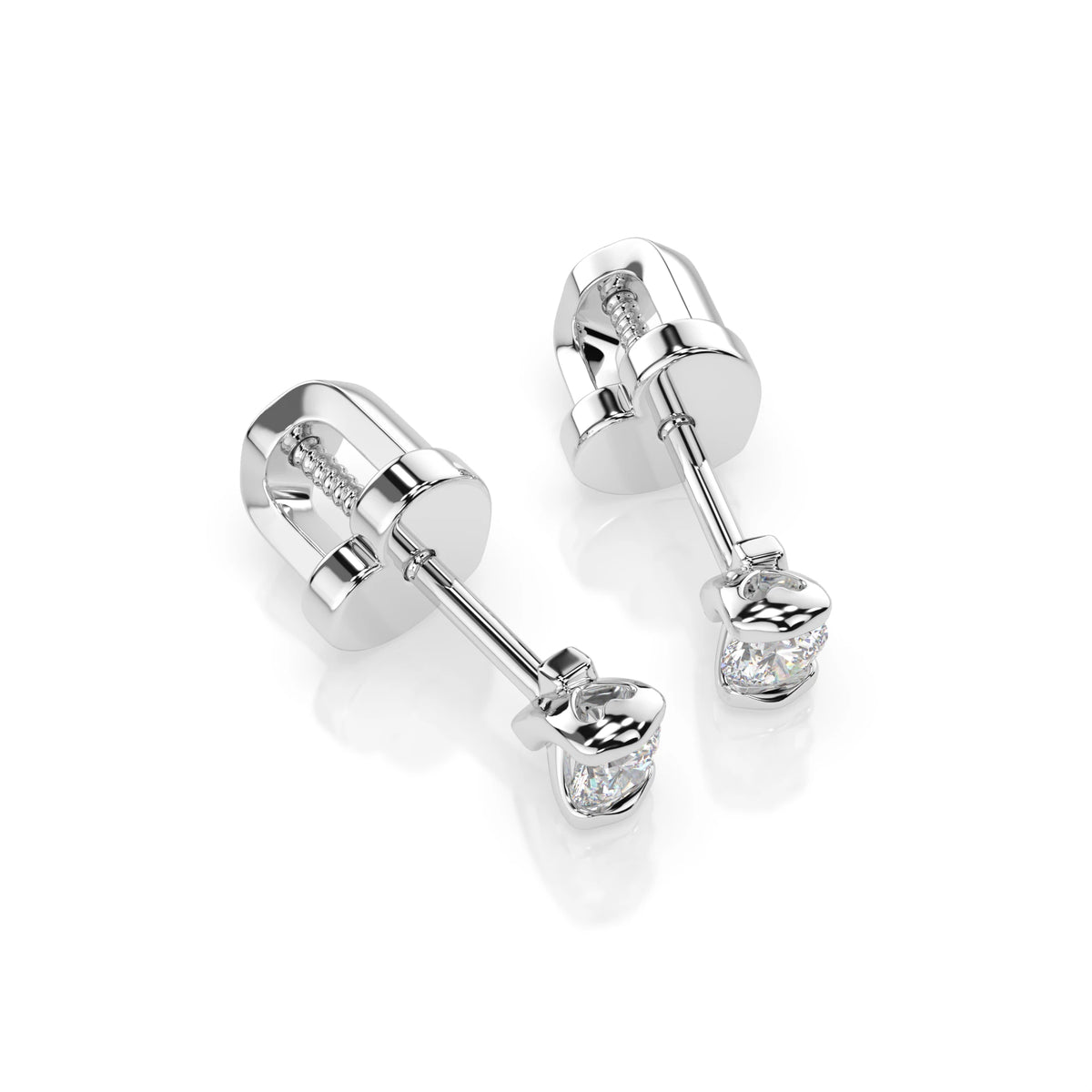 Cercei din Aur cu Diamante, Forma Rotund Briliant, 0,20 CT