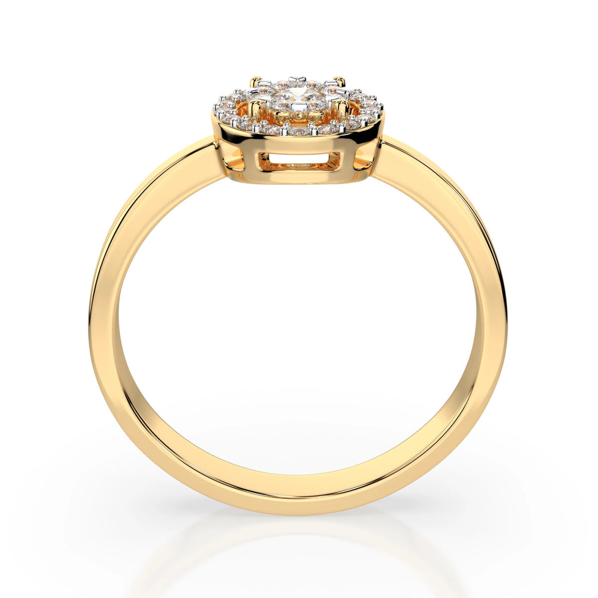 Inel din Aur cu Diamante, Forma Rotund Briliant, 0,14 CT