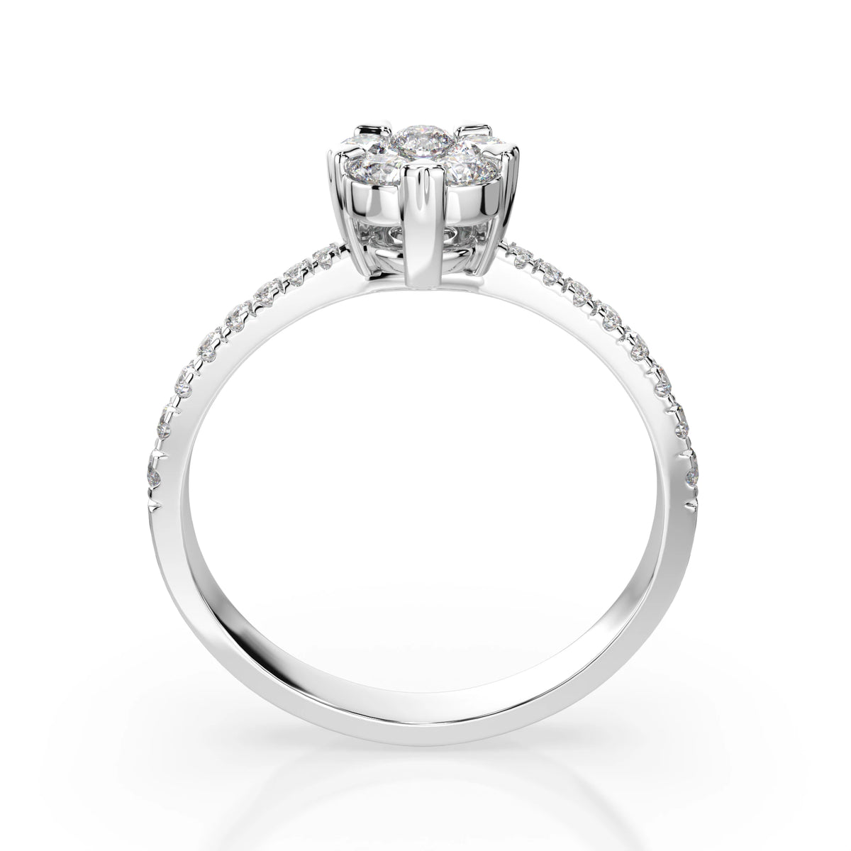 Inel din Aur cu Diamante, Forma Rotund Briliant, 0,58 CT