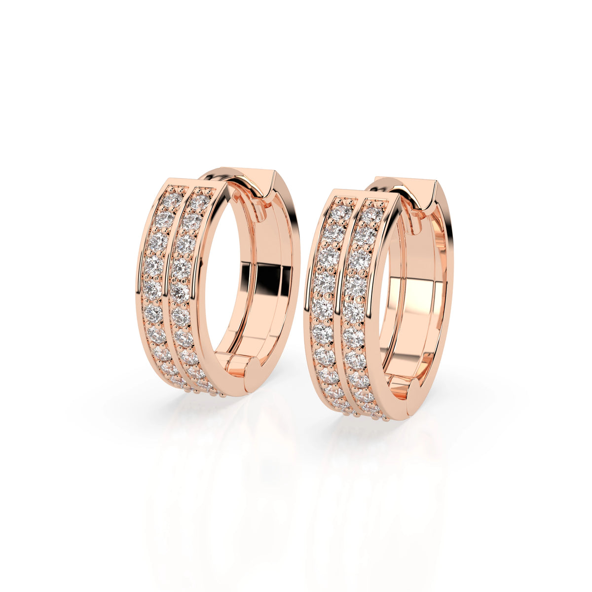 Cercei din Aur cu Diamante, Forma Rotund Briliant, 0,35 CT