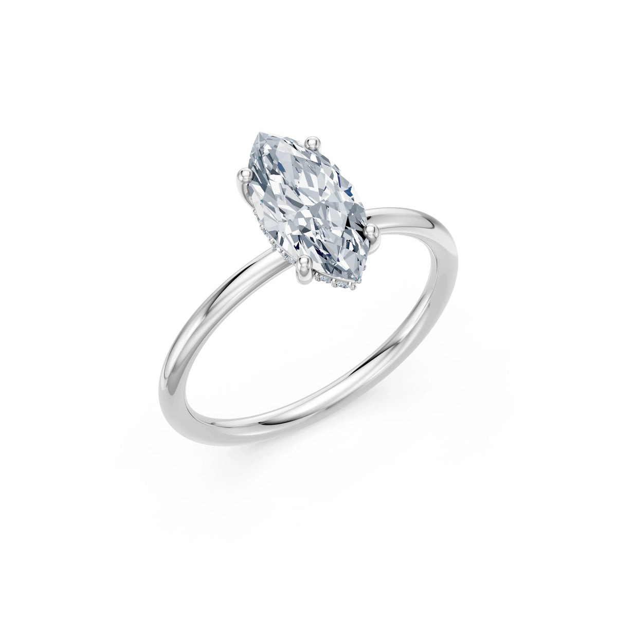 Inel de Logodnă Solitaire din Aur, Diamant Marquise 1,50 CT