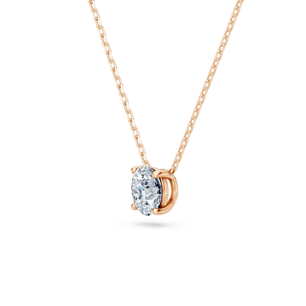Colier din Aur cu Diamant, Forma Rotund Briliant, 0,70 CT
