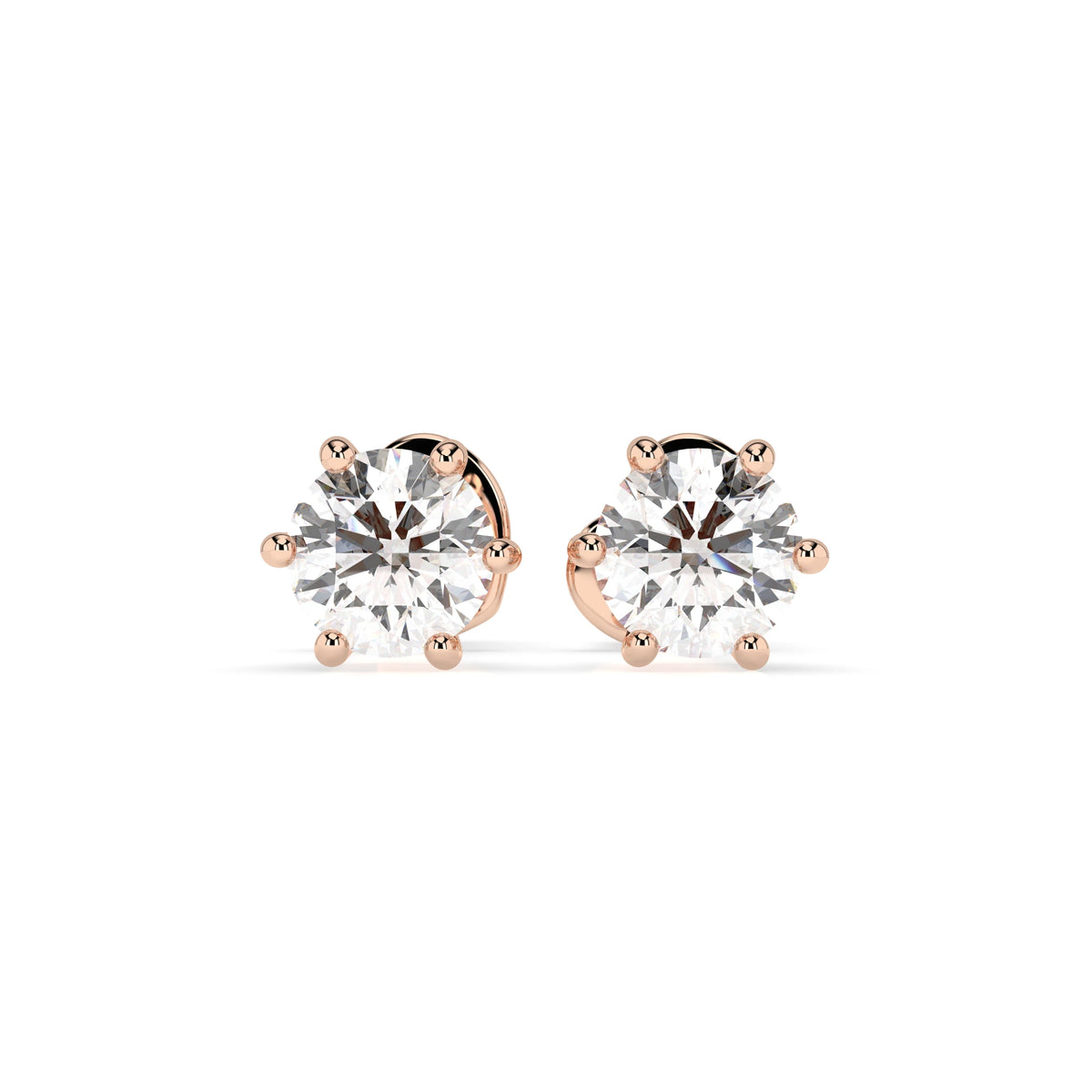 Cercei din Aur cu Diamante, Forma Rotund Briliant, 0,60 CT