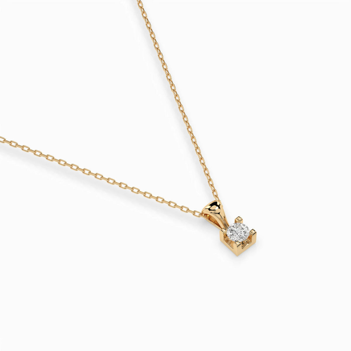 Colier din Aur cu Diamant, Forma Rotund Briliant, 0,08 CT