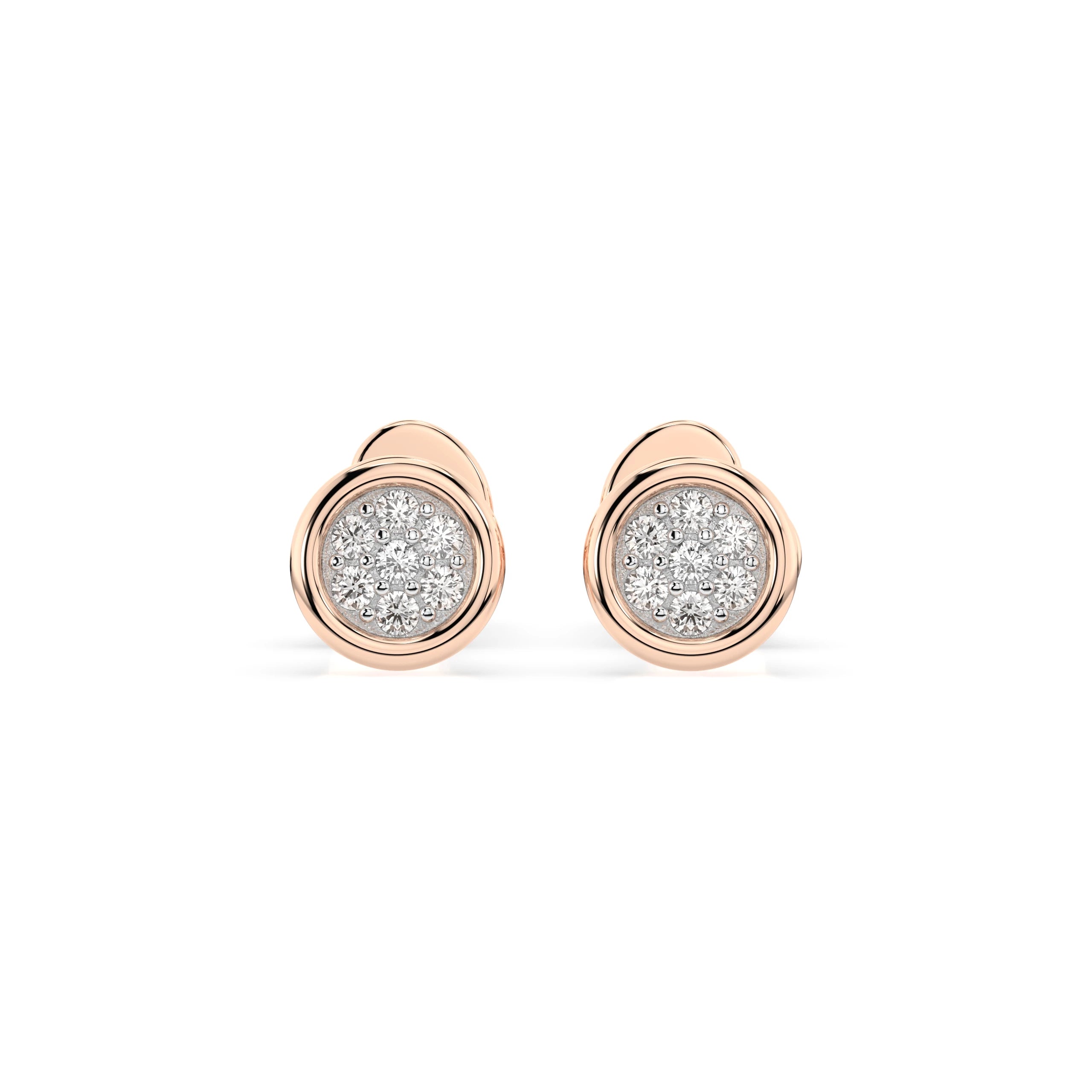 Cercei din Aur cu Diamante Rotunde Briliant 0.08 CT