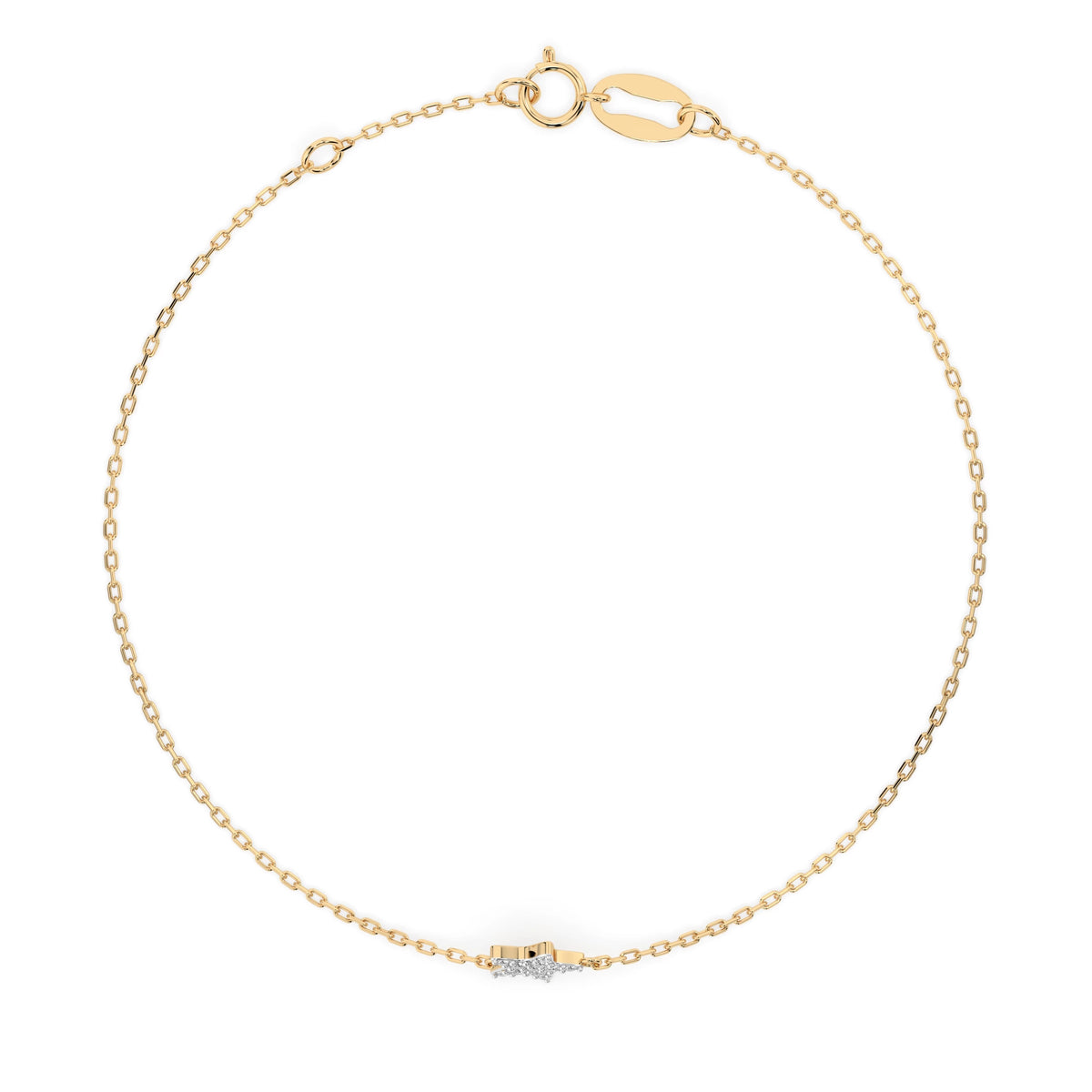 Brățară din Aur cu Diamante, Forma Rotund Briliant, 0,08 CT