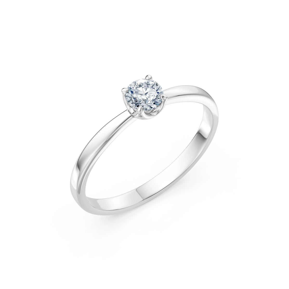 Inel de Logodnă Solitaire din Aur, Diamant Rotund Briliant 0,30 CT