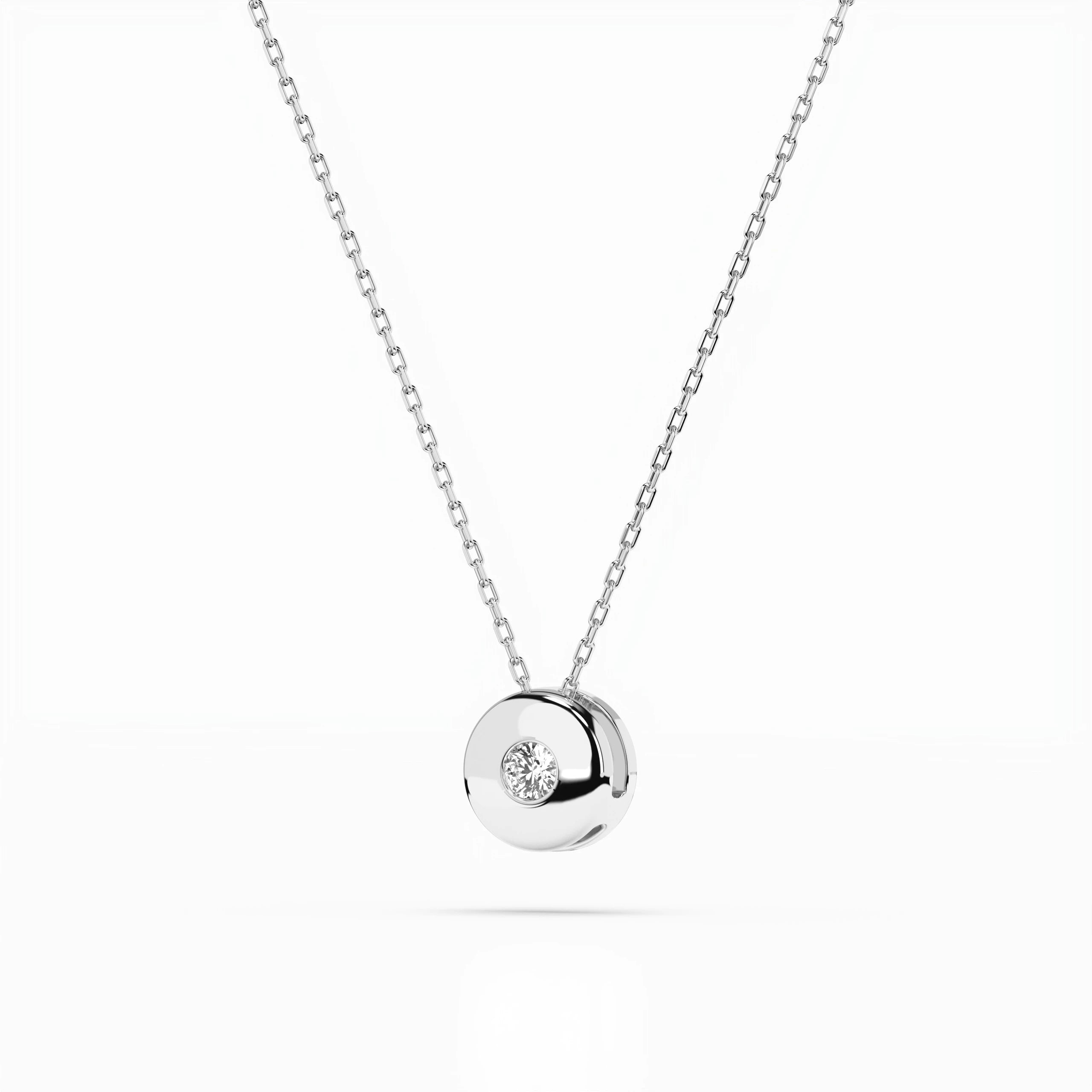 Colier din Aur cu Diamant Rotund Briliant 0.04 CT