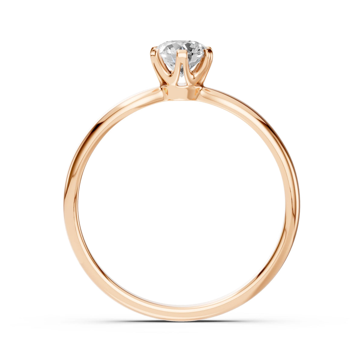 Inel de Logodnă Solitaire din Aur, Diamant Rotund Briliant 0,45 CT