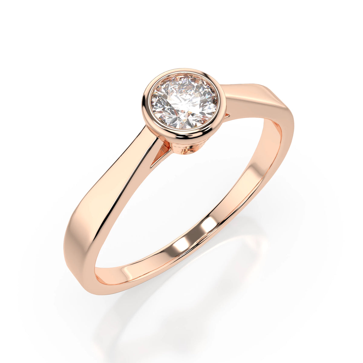 Inel de Logodnă Solitaire din Aur, Diamant Rotund Briliant 0,20 CT