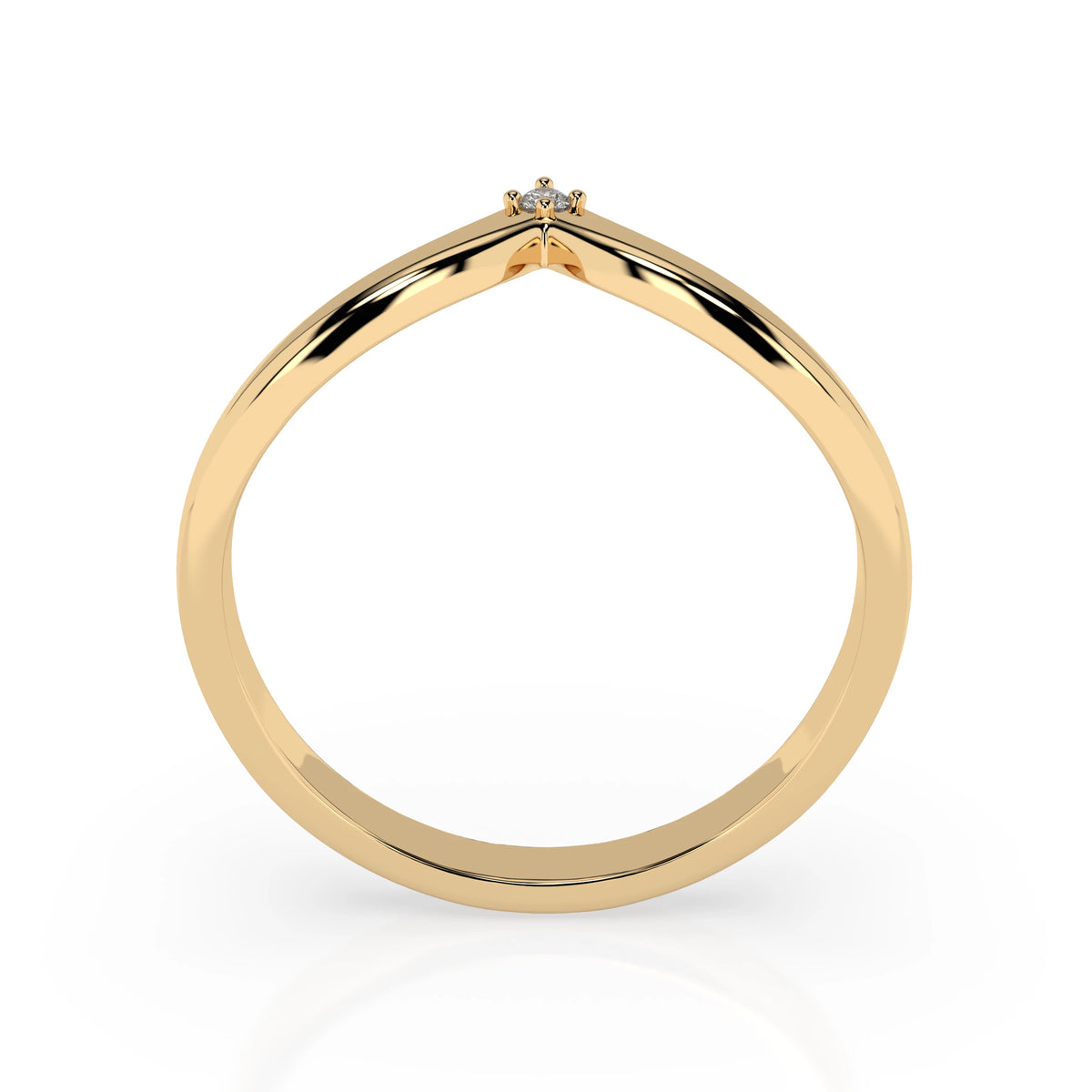 Inel din Aur cu Diamant, Forma Rotund Briliant, 0,01 CT