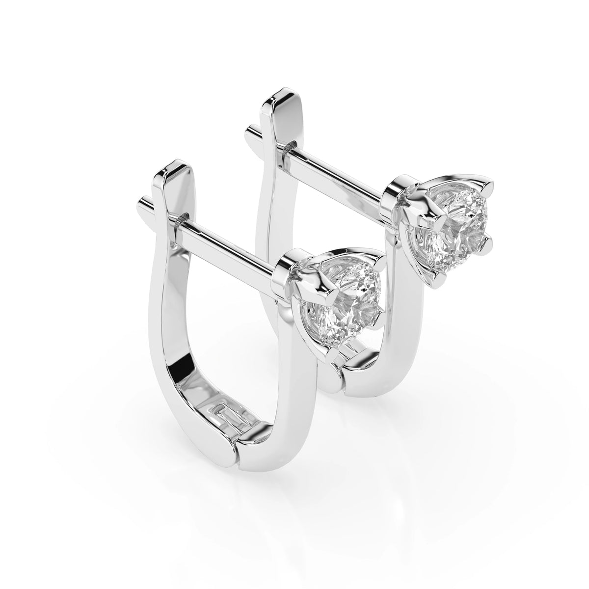 Cercei din Aur cu Diamante, Forma Rotund Briliant, 0,60 CT
