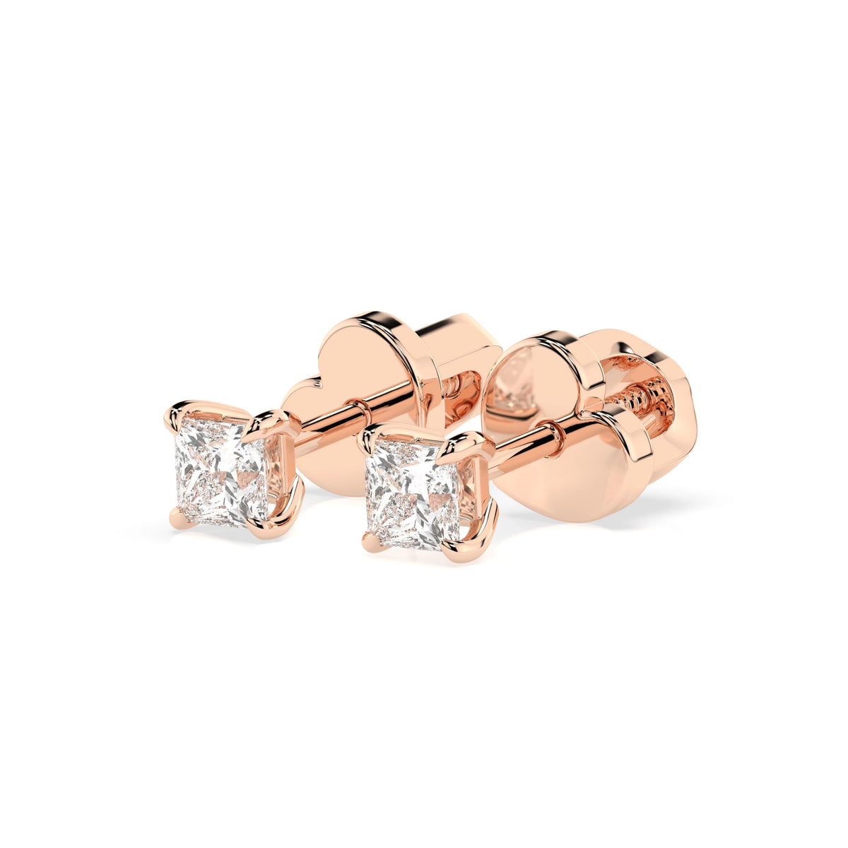 Cercei din Aur cu Diamante, Forma Princess, 0,20 CT