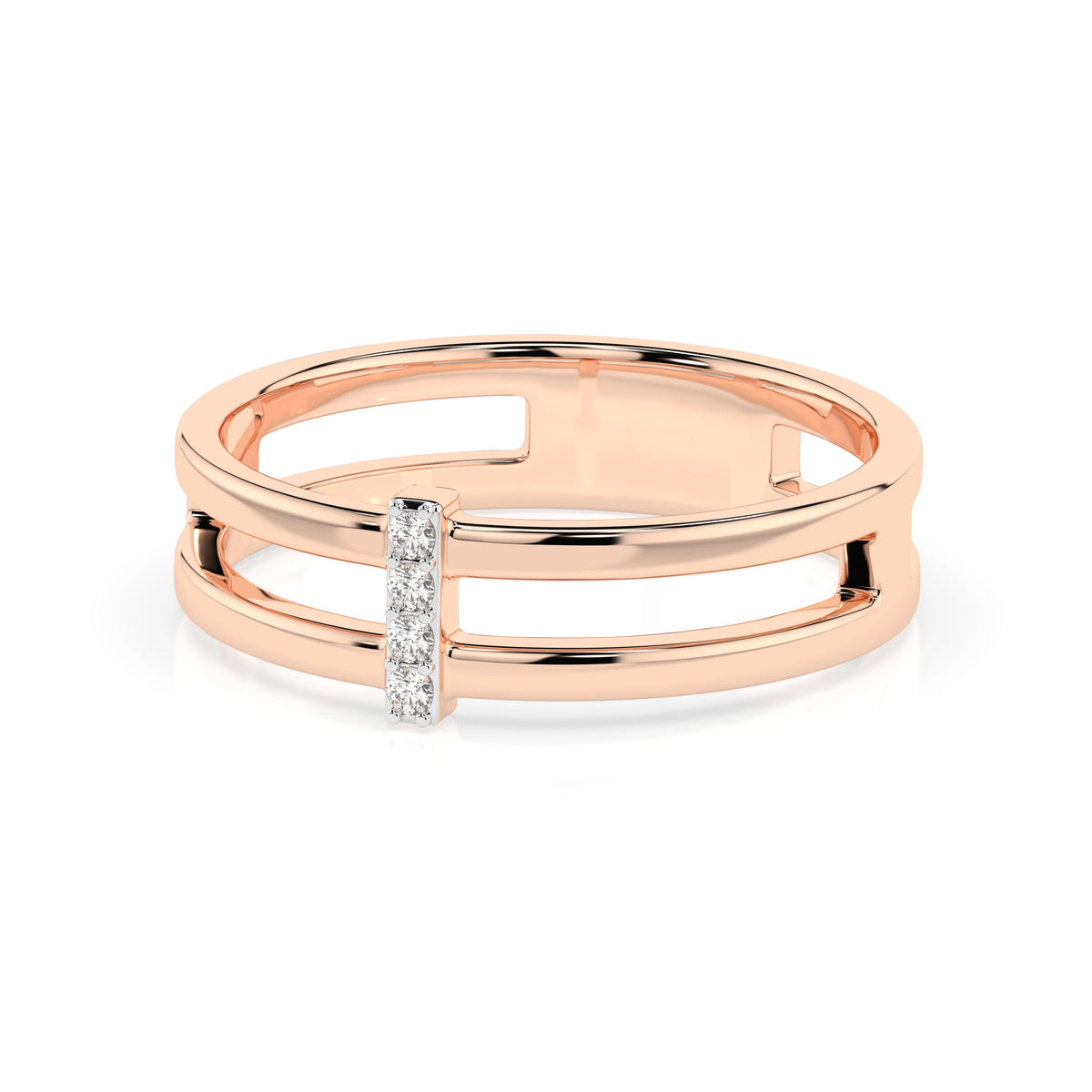 Inel din Aur cu Diamante, Forma Rotund Briliant, 0,04 CT