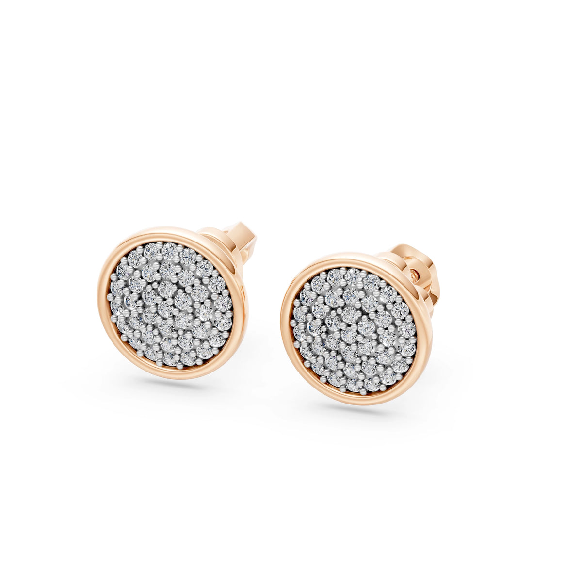 Cercei din Aur cu Diamante, Forma Rotund Briliant, 0,47 CT