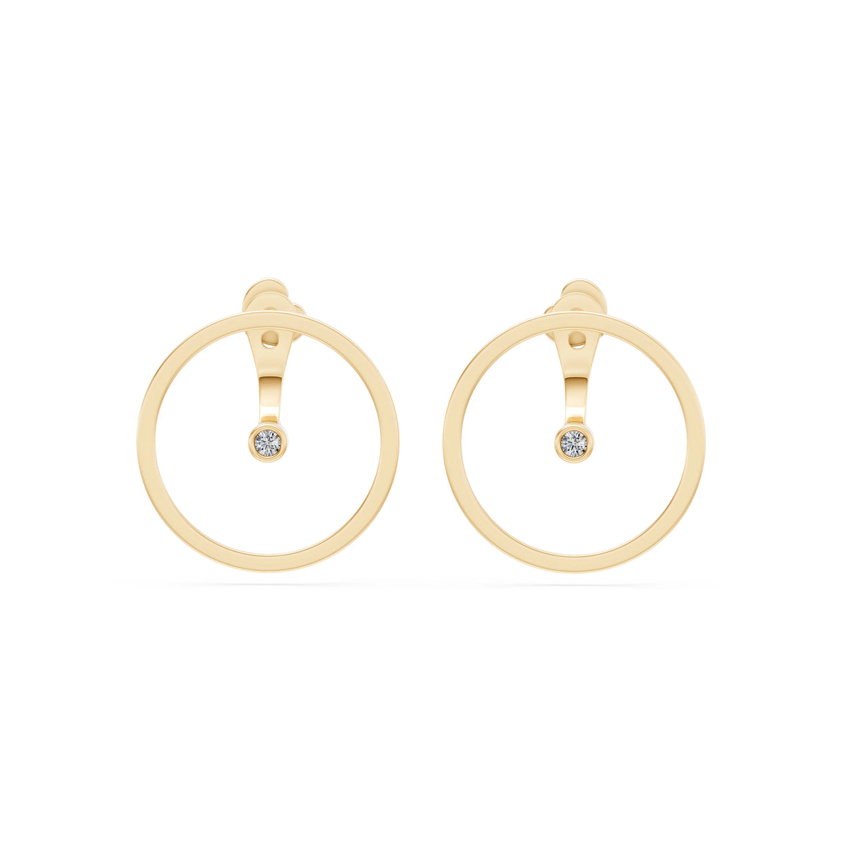 Cercei din Aur cu Diamante, Forma Rotund Briliant, 0,06 CT