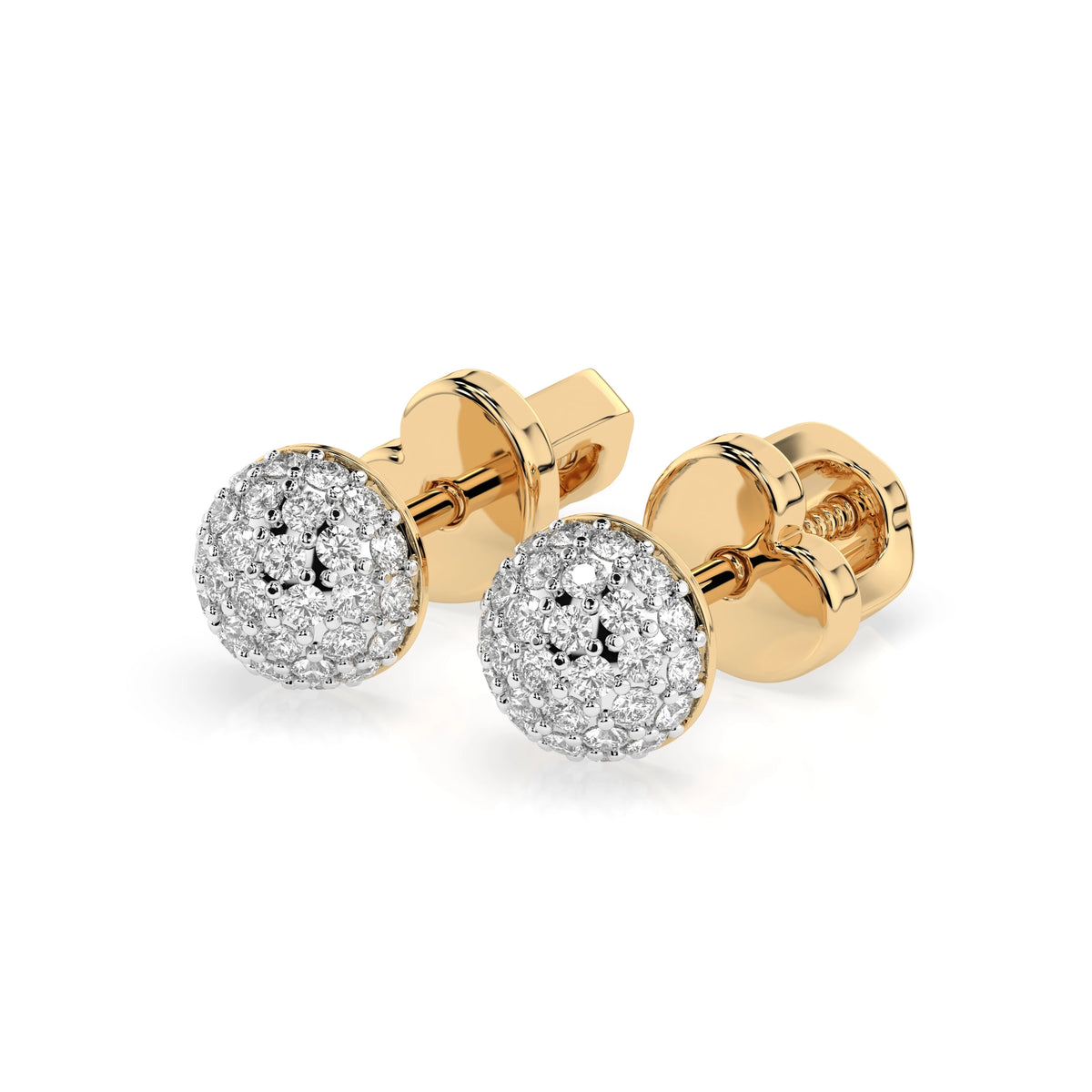 Cercei din Aur cu Diamante, Forma Rotund Briliant, 0,32 CT