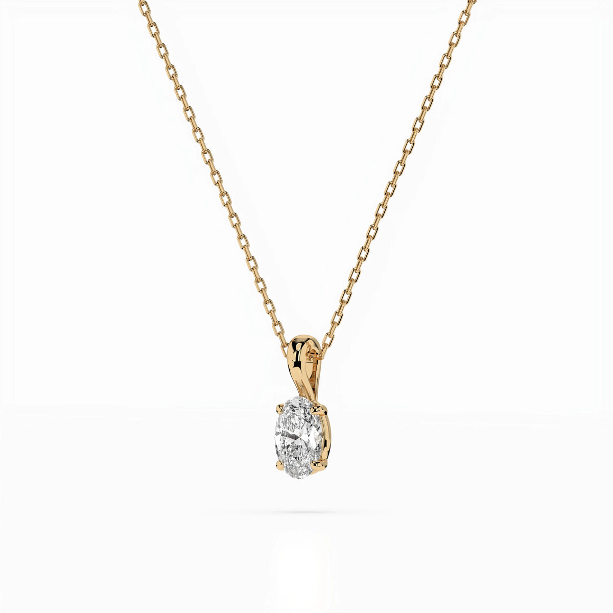 Colier din Aur cu Diamant, Forma Oval, 0,30 CT