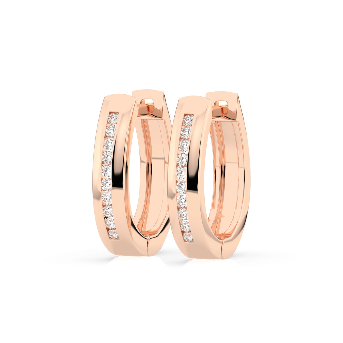 Cercei din Aur cu Diamante, Forma Rotund Briliant, 0,16 CT
