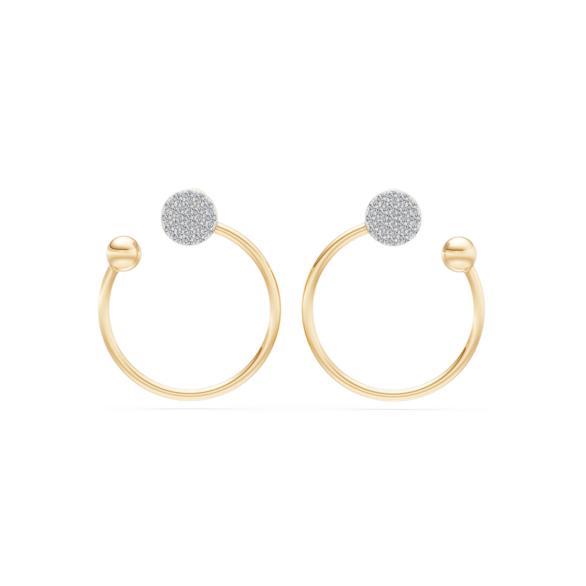Cercei din Aur cu Diamante, Forma Rotund Briliant, 0,23 CT