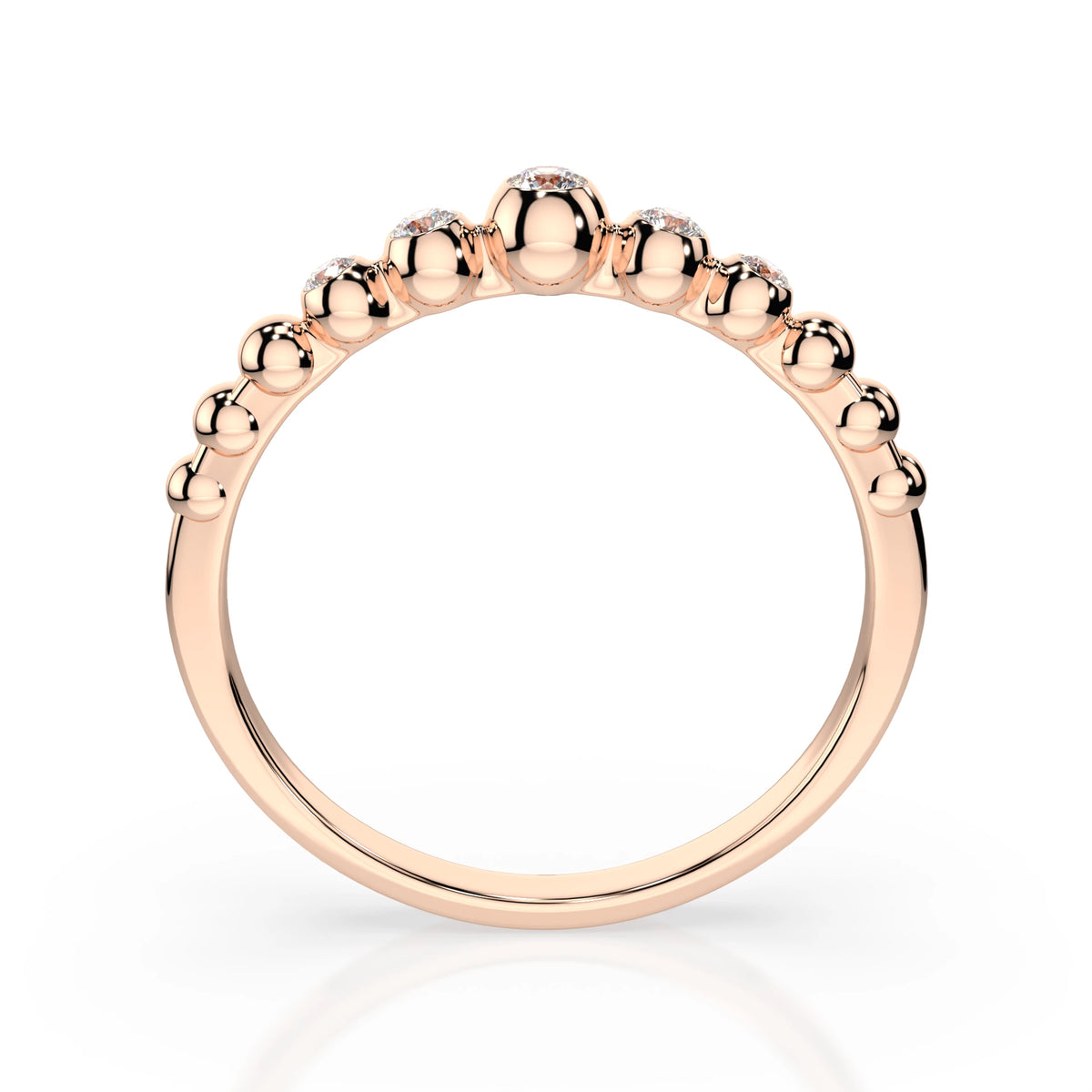 Inel din Aur cu Diamante, Forma Rotund Briliant, 0,11 CT