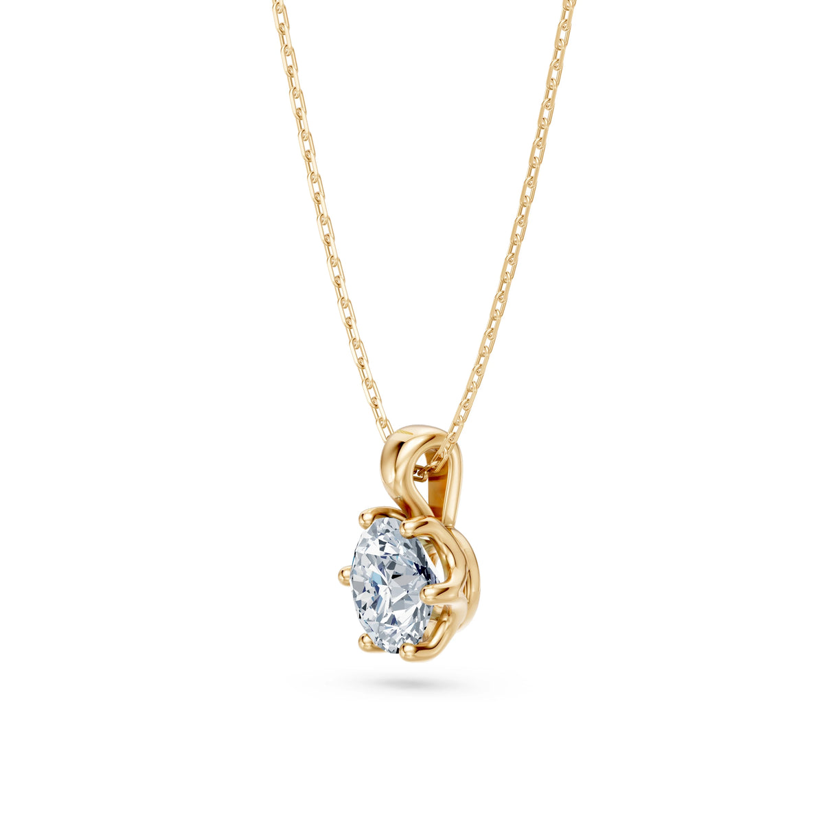 Colier din Aur cu Diamant, Forma Rotund Briliant, 0,70 CT
