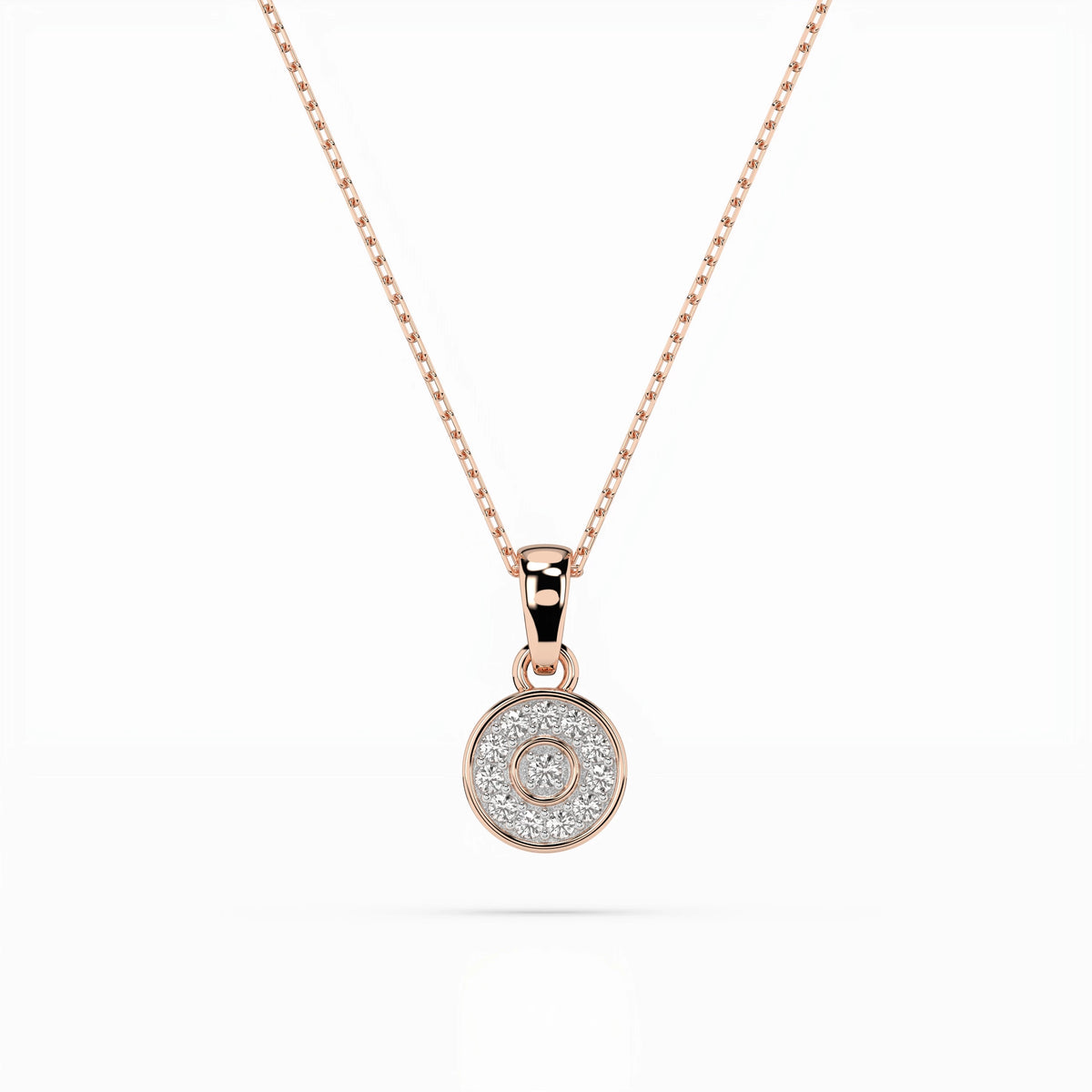 Colier din Aur cu Diamante, Forma Rotund Briliant, 0,08 CT