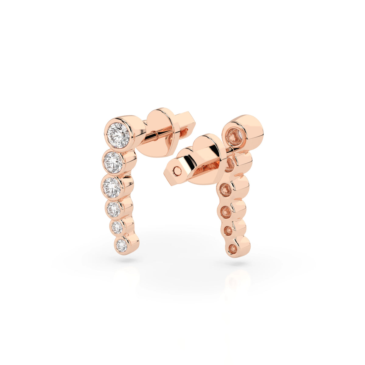 Cercei din Aur cu Diamante, Forma Rotund Briliant, 0,32 CT