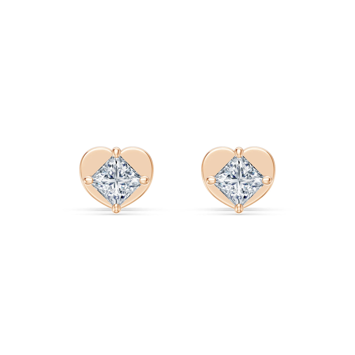 Cercei din Aur cu Diamante, Forma Princess, 0,34 CT