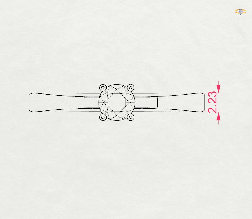 Inel de Logodnă Solitaire din Aur, Diamant Rotund Briliant 0,25 CT