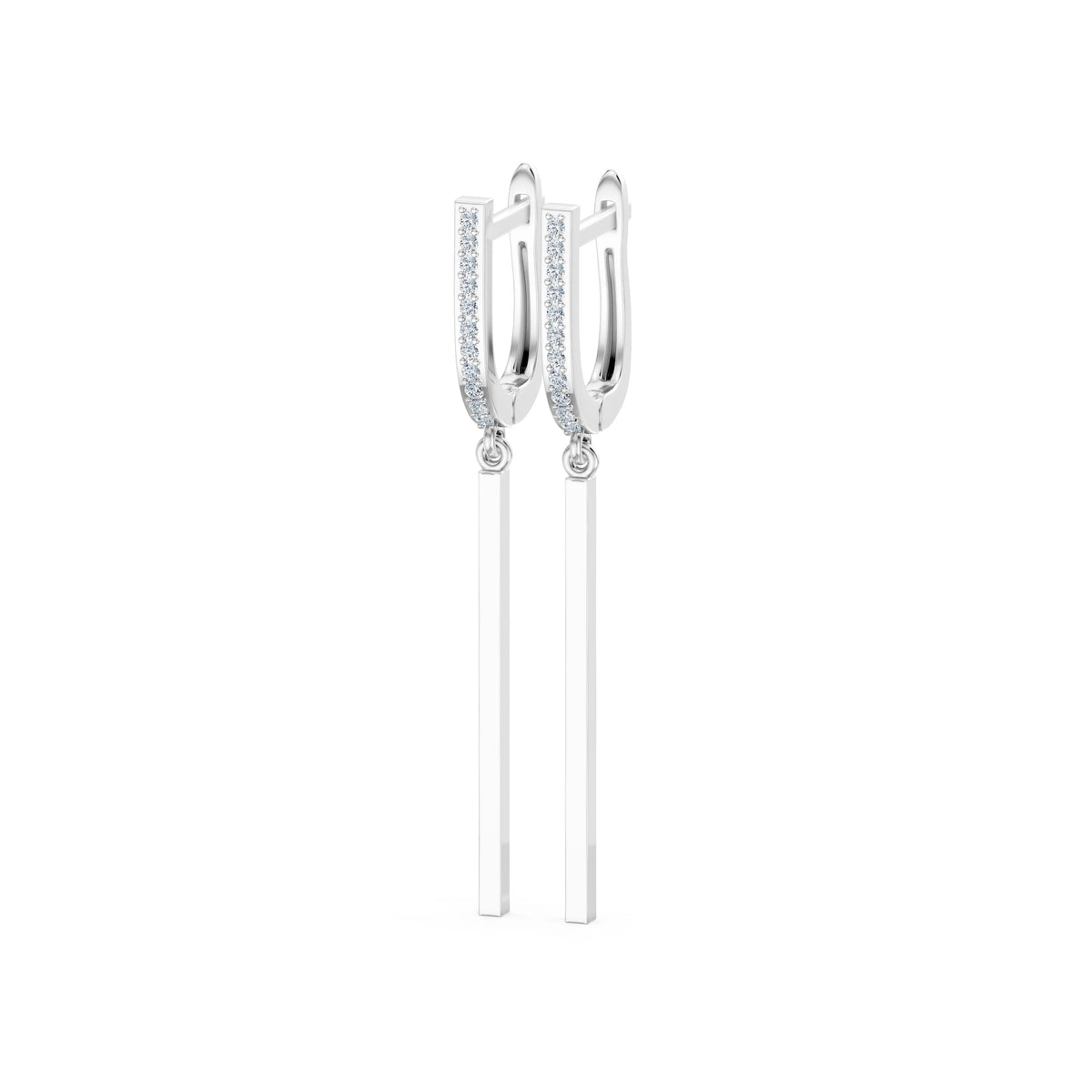 Cercei din Aur cu Diamante, Forma Rotund Briliant, 0,13 CT