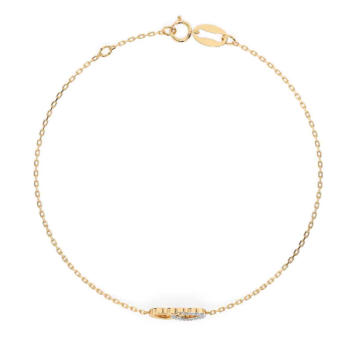 Brățară din Aur cu Diamante, Forma Rotund Briliant, 0,08 CT