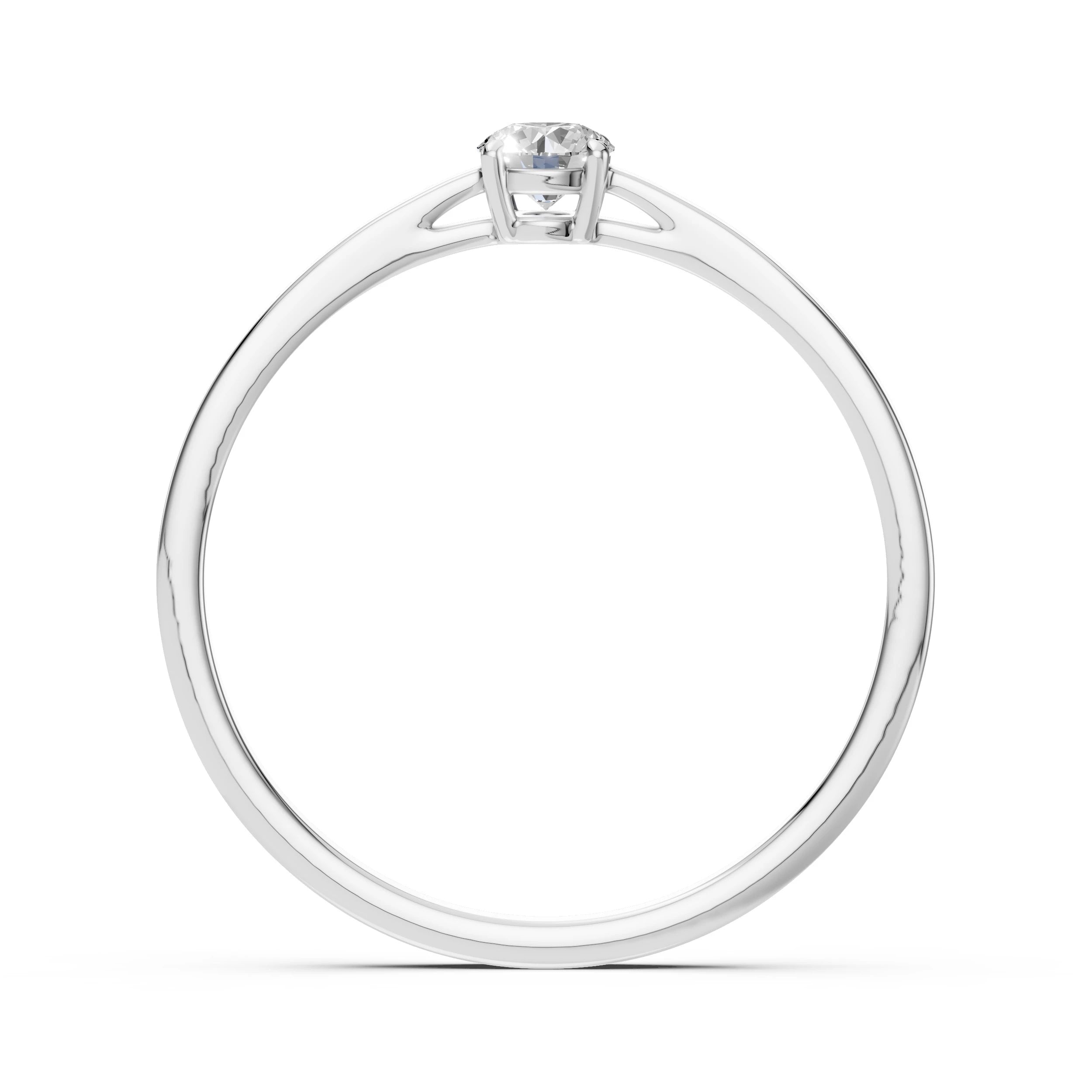 Inel de Logodnă Solitaire din Aur, Diamant Rotund Briliant 0.15 CT