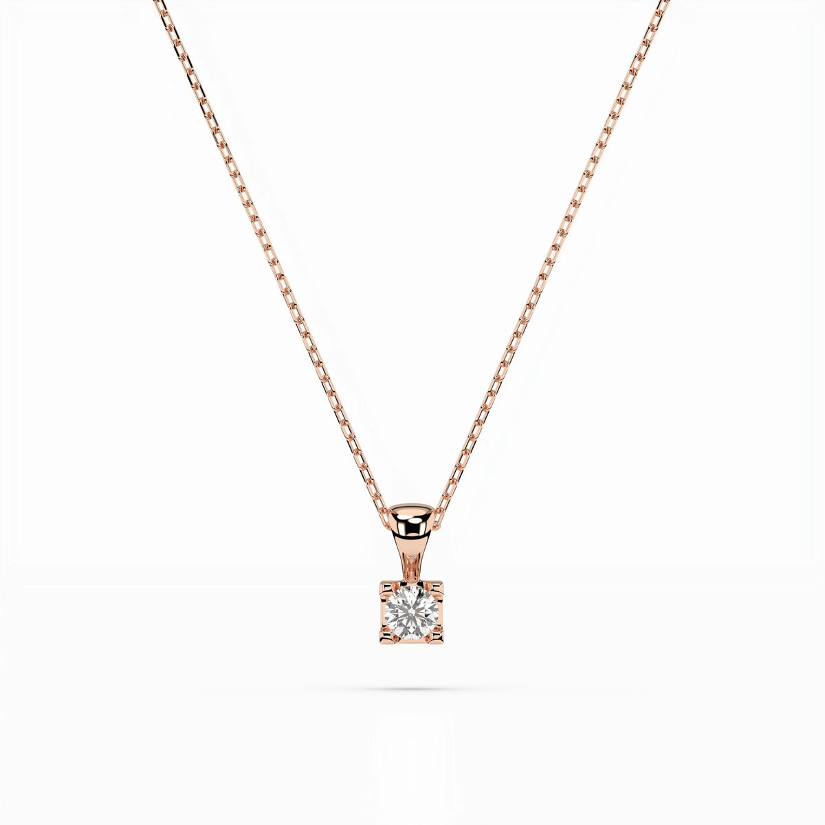 Colier din Aur cu Diamant, Forma Rotund Briliant, 0,08 CT