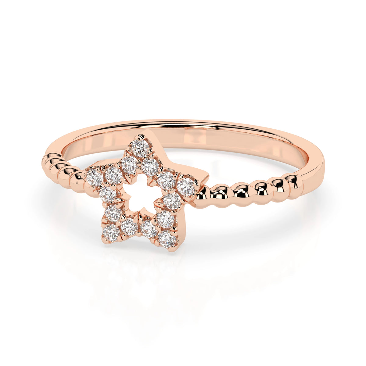 Inel din Aur cu Diamante, Forma Rotund Briliant, 0,09 CT