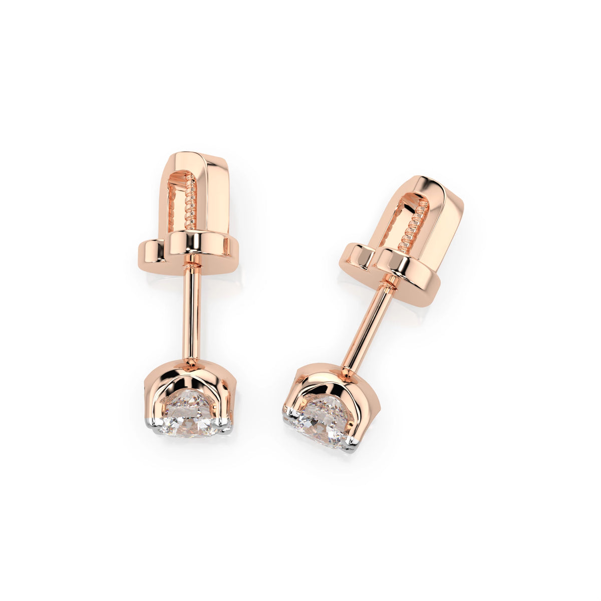 Cercei din Aur cu Diamante, Forma Rotund Briliant, 0,40 CT
