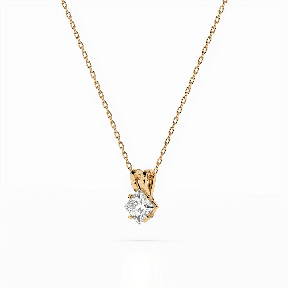 Colier din Aur cu Diamant, Forma Princess, 0,30 CT